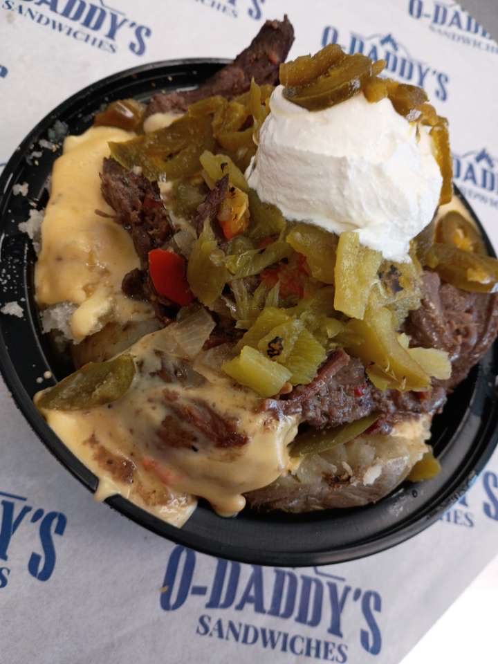Loaded steak baked potato | O-Daddy's Brick Oven Sandwiches